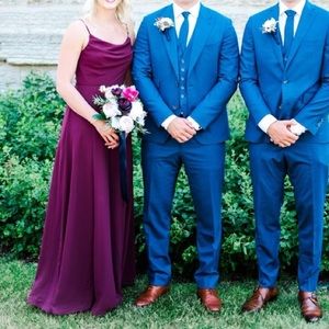 Wine David’s Bridal Bridesmaid Dress